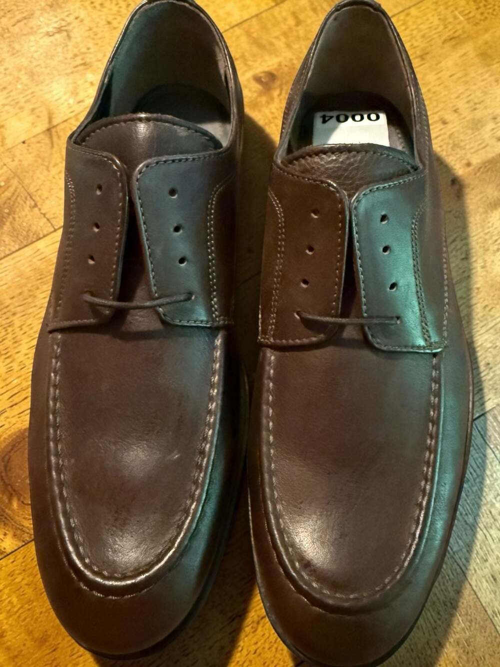 Bostonian Brown Leather Moc Toe Derby Dress Shoes size 8w